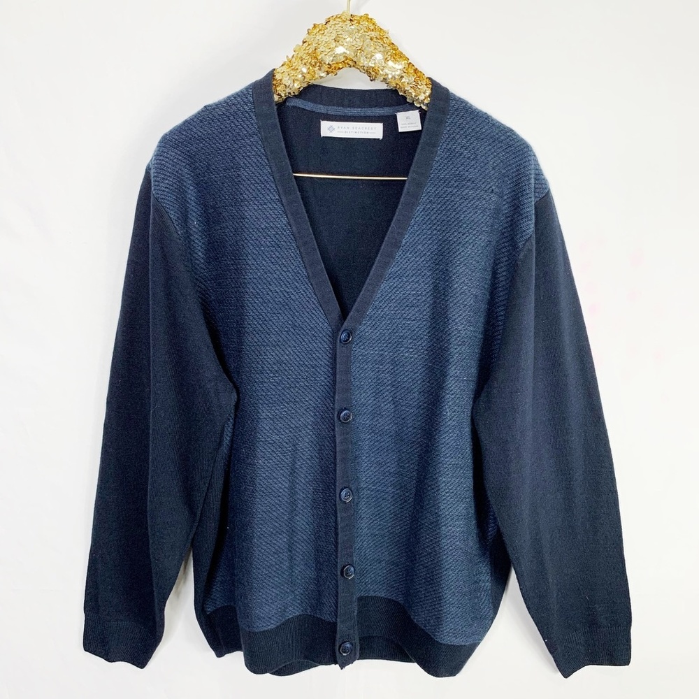 Ryan Seacrest Distinction Felted V-Neck Cardigan
